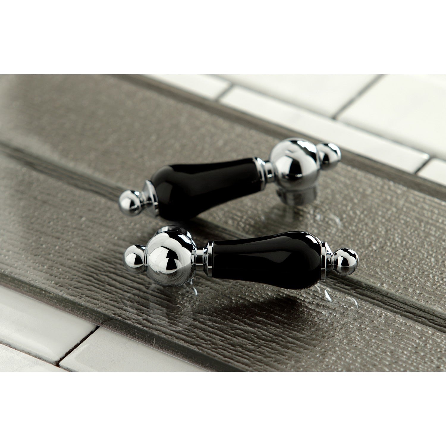 Kingston Heirloom KS1221PKL - Duchess Double-Handle 3-Hole Wall Mount Bathroom Faucet, Polished Chrome — thumbnail 3